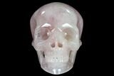 Realistic, Polished Brazilian Rose Quartz Crystal Skull #116423-1